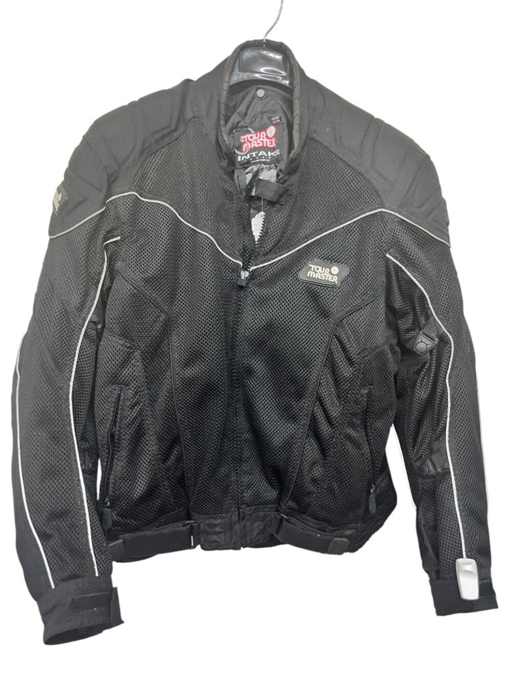 Tour Master Intake Mens LG/44 Black Mesh Motorcycle Jacket With Reflective Trim